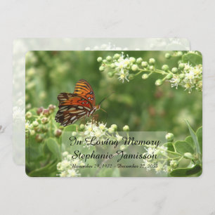 In Loving Memory Service Invitation, Butterfly Invitation