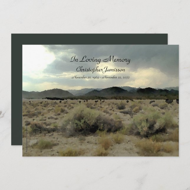 In Loving Memory Service Invitation Mountain Storm (Front/Back)
