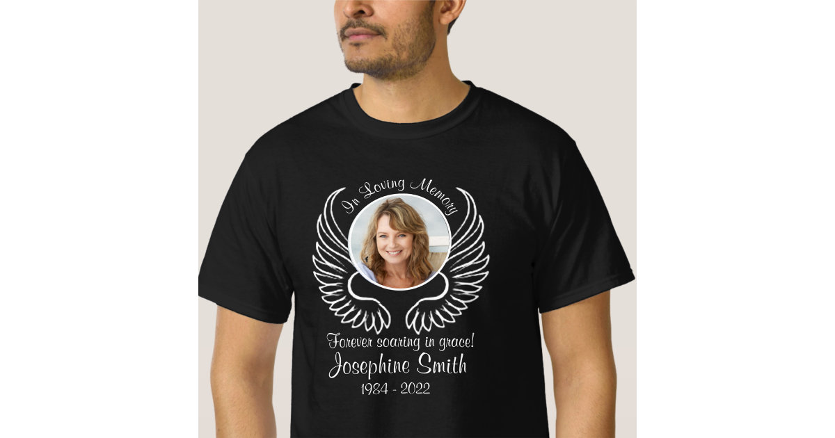 In Loving Memory Shirt With Wings Photo Template Zazzle In Loving Memory Shirt With Wings Photo Template Zazzle
