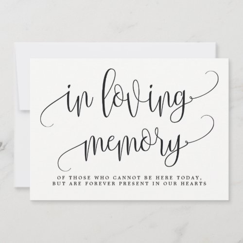 In Loving Memory Sign _ Lovely Calligraphy Invitation