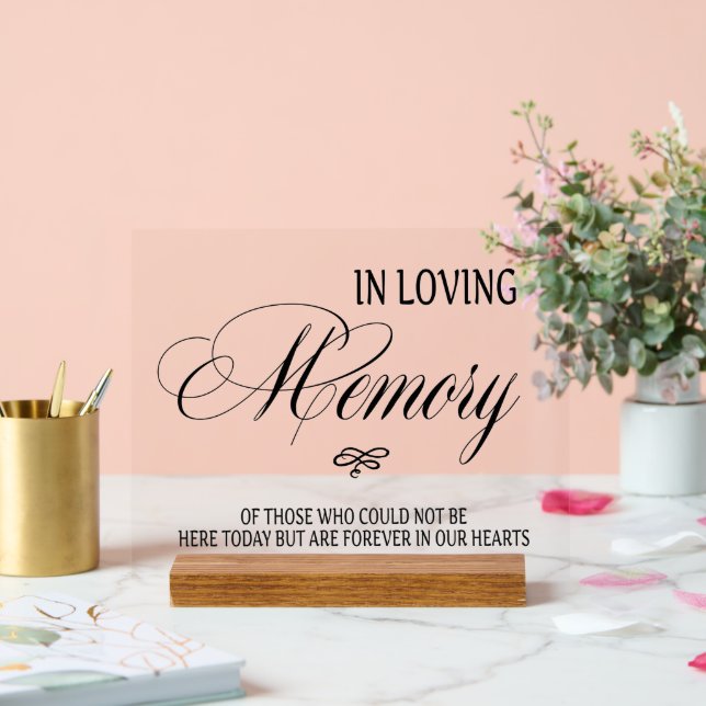 In Loving Memory sign Tabletop Plaque with Easel (Wedding)