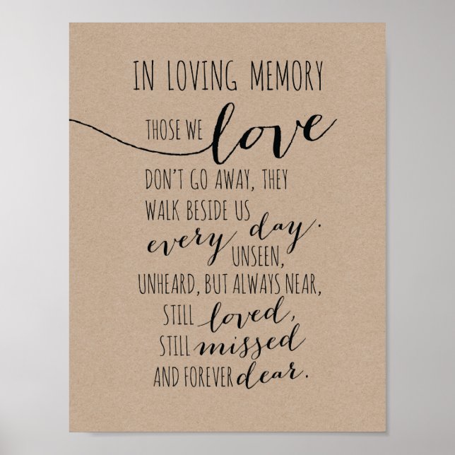 In loving memory sign - Those we love don go away (Front)