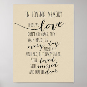 In loving memory sign -Those we love everyday