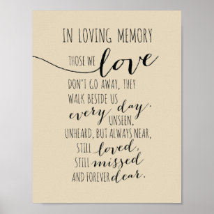 In loving memory sign -Those we love everyday