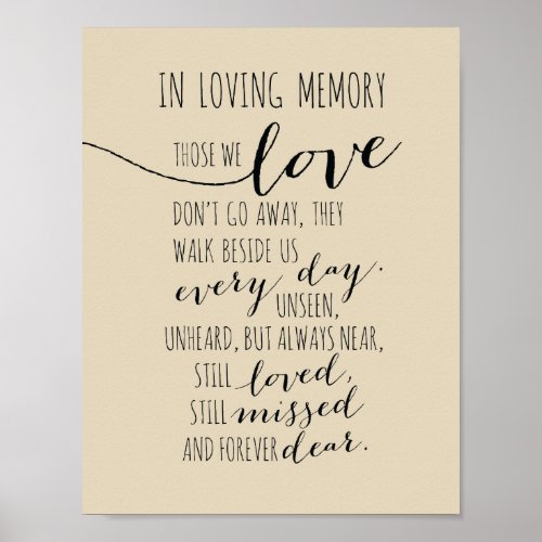In loving memory sign _Those we love everyday