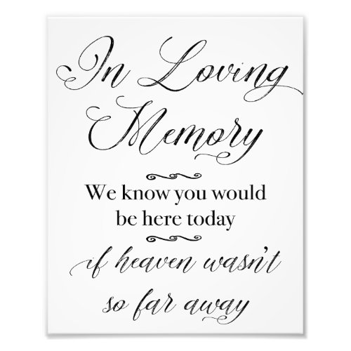 In Loving Memory Sign Wedding Decor Wedding Sign