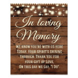 In Loving Memory Sign, Wedding Sign, Wedding Decor Photo Print at Zazzle