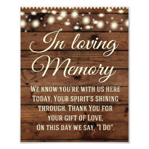 In Loving Memory Sign, Wedding Sign, Wedding Decor Photo Print