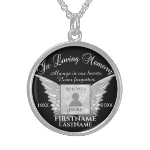 In Loving Memory Silver Photo Necklace