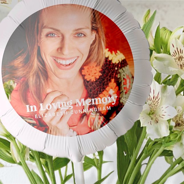 In Loving Memory Simple Custom Photo Memorial Balloon (Creator Uploaded)