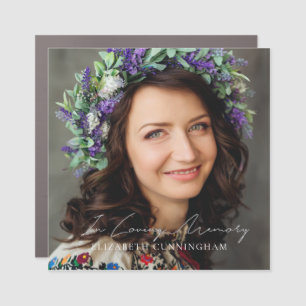 In Loving Memory Simple Custom Photo Memorial Car Magnet