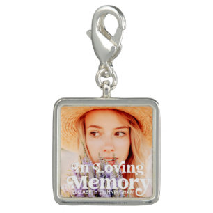 In Loving Memory Simple Custom Photo Memorial Charm