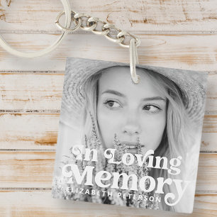 In Loving Memory Simple Custom Photo Memorial Keychain