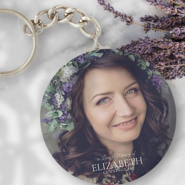 In Loving Memory Simple Custom Photo Memorial Keychain (Creator Uploaded)