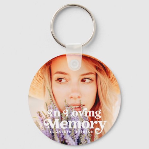 In Loving Memory Simple Custom Photo Memorial Keychain
