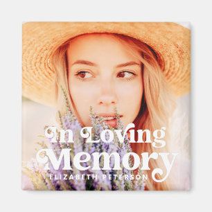 In Loving Memory Simple Custom Photo Memorial Magnet