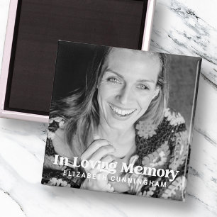 In Loving Memory Simple Custom Photo Memorial Magnet
