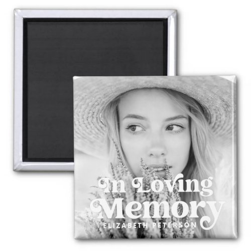 In Loving Memory Simple Custom Photo Memorial Magnet
