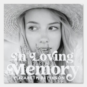 In Loving Memory Simple Custom Photo Memorial Sign