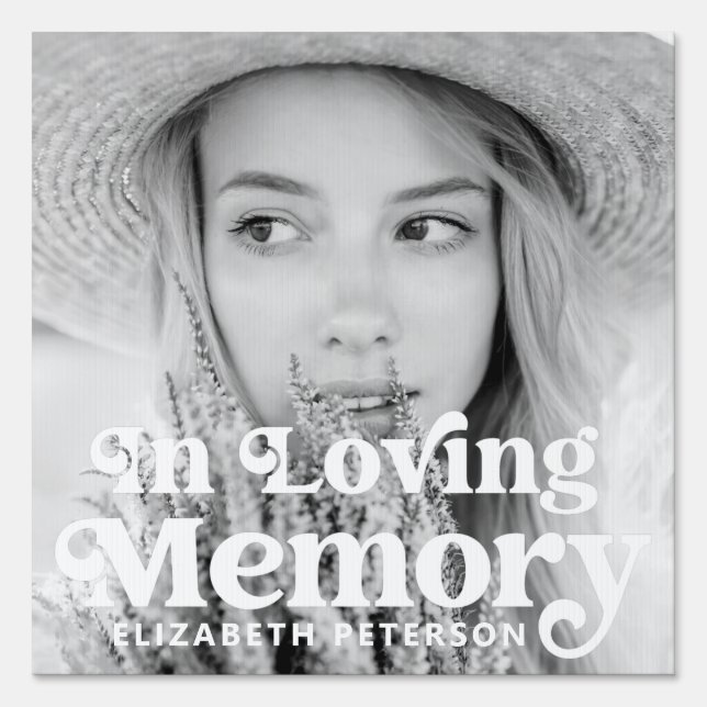 In Loving Memory Simple Custom Photo Memorial Sign (Front)