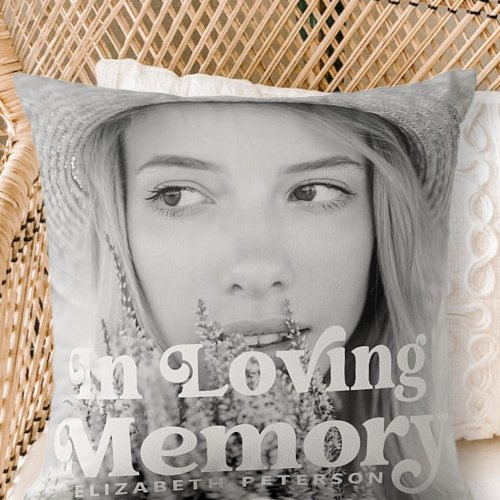 In Loving Memory Simple Custom Photo Memorial Throw Pillow
