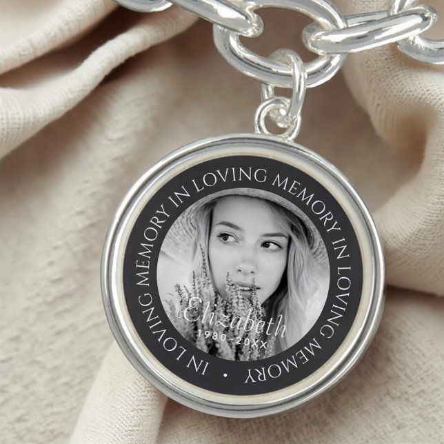 In Loving Memory Simple Modern Custom Photo Bracelet (Creator Uploaded)