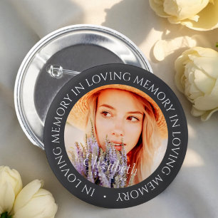 In Loving Memory Simple Modern Custom Photo Button