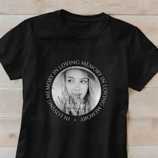 In Loving Memory Simple Modern Custom Photo T-Shirt (Creator Uploaded)