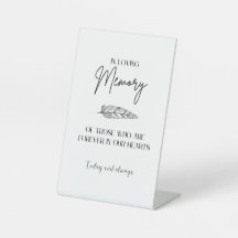 In Loving Memory Simple Script Pedestal Sign