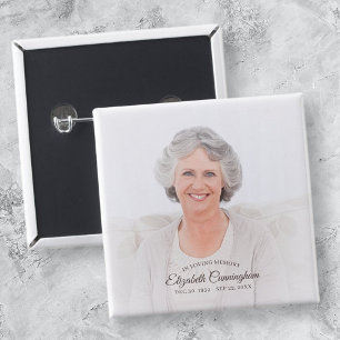 In Loving Memory Simple Vignette Photo Keepsake Button