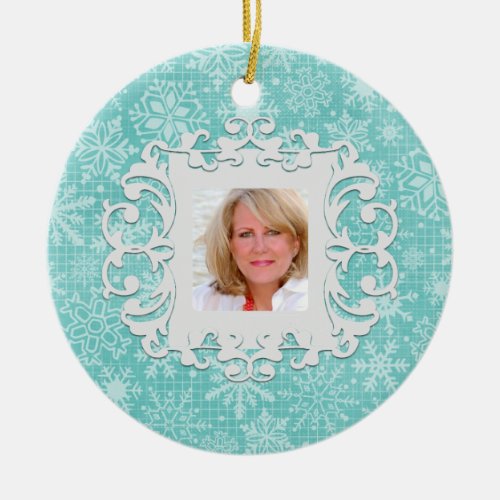 In Loving Memory Snowflake Personalized Photo Ceramic Ornament