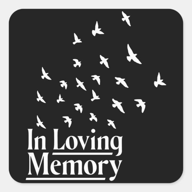 In loving memory square sticker (Front)
