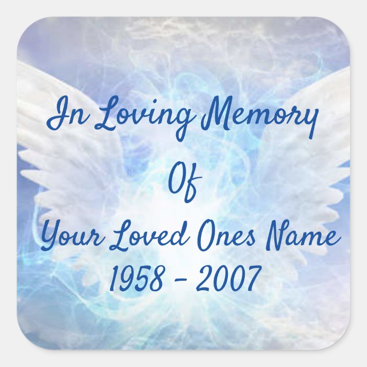 In Loving Memory Square Sticker | Zazzle