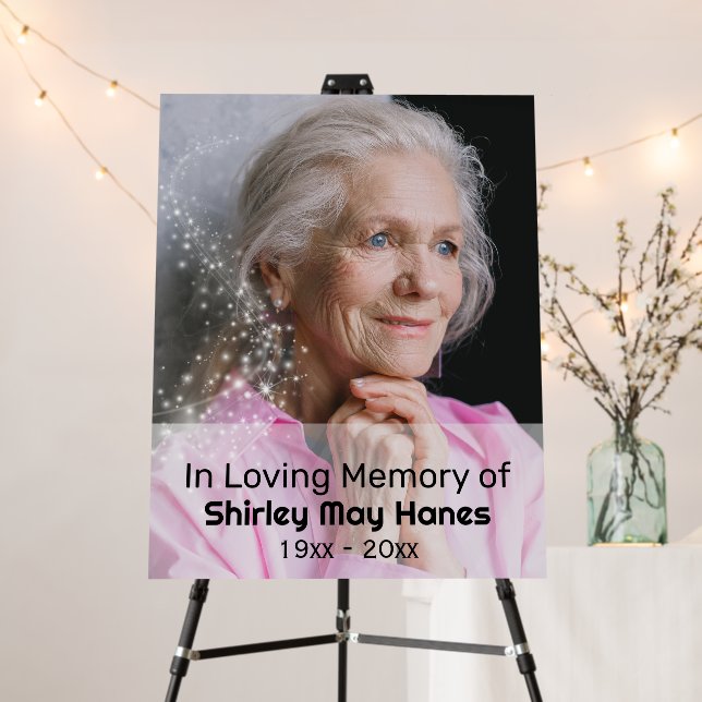 In Loving Memory Stardust Funeral Memorial Photo Foam Board (In Situ (Stand))
