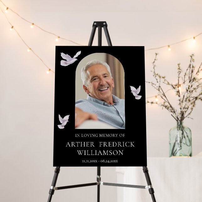 In loving memory stylish modern rememberance foam board (In Situ (Stand))