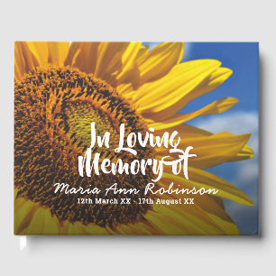 In Loving Memory Sunflower Funeral Memorial Guest Book
