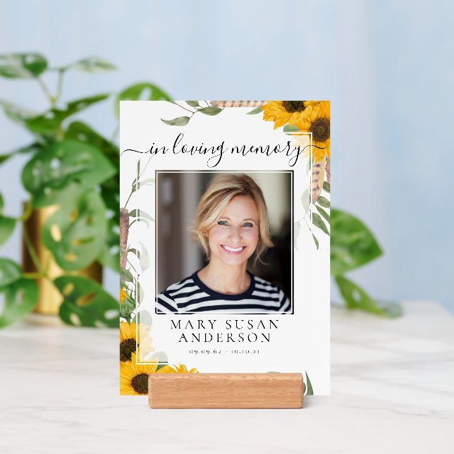 In Loving Memory Sunflower Memorial Photo Holder (Insitu 3)