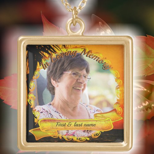 In Loving Memory Sunset 2441 Gold Plated Necklace