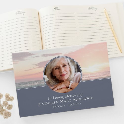 In Loving Memory Sunset Funeral Condolence Guest Book