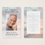 In Loving Memory Sunset Memorial Prayer Card In Loving Memory Sunset Memorial Prayer Card