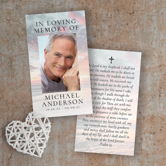 In Loving Memory Sunset Memorial Prayer Card (Creator Uploaded)