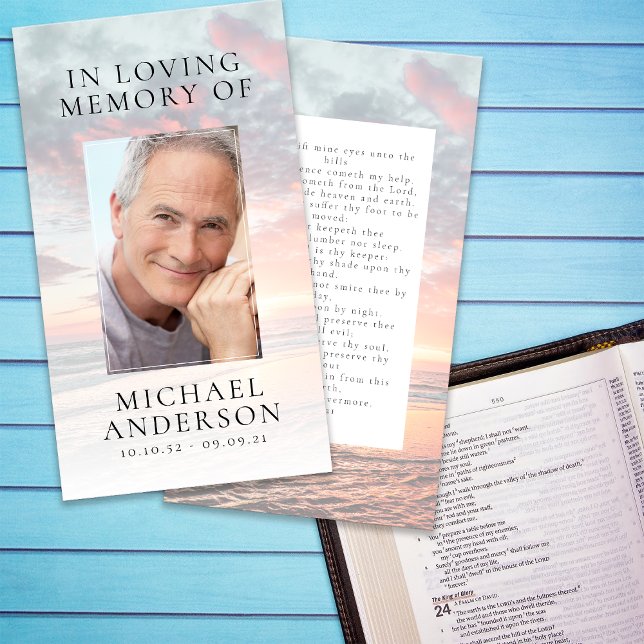 In Loving Memory Sunset Memorial Prayer Card (Creator Uploaded)
