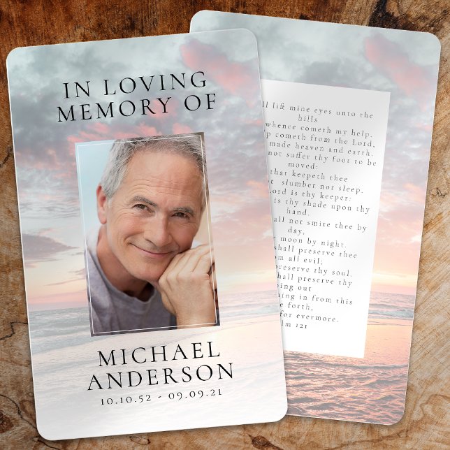 In Loving Memory Sunset Memorial Prayer Card (Creator Uploaded)