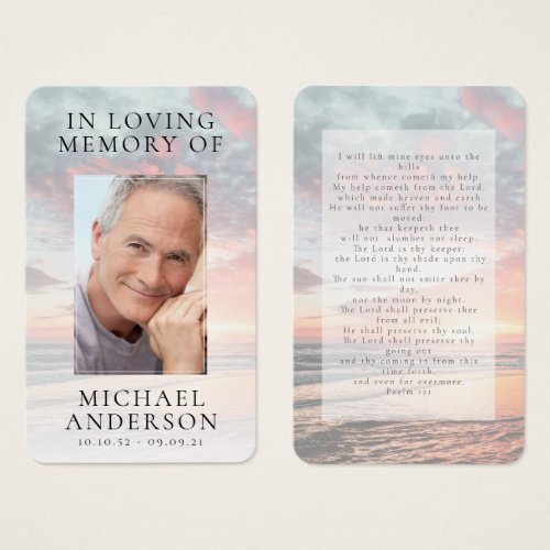 In Loving Memory Sunset Memorial Prayer Card