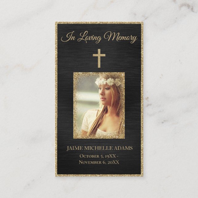 In Loving Memory Sympathy Funeral Prayer Card (Front)