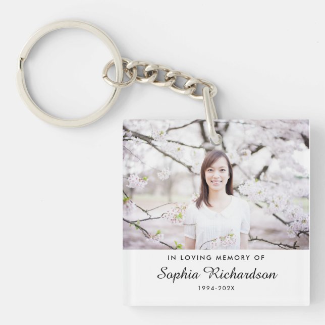 In Loving Memory | Sympathy Memorial Photo Keychain (Front)