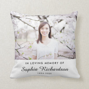 In Loving Memory Sympathy Memorial Photo Throw Pillow