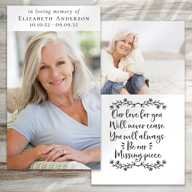 In Loving Memory Sympathy Quote Memorial Card (Creator Uploaded)
