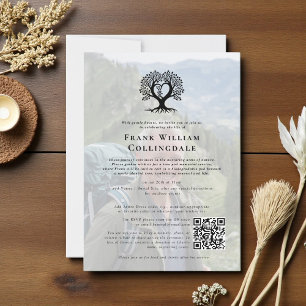 in loving memory tree pod funeral photo qr code invitation