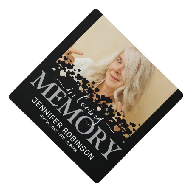 In Loving Memory Tribute Photo Graduation Cap Topper (Front)